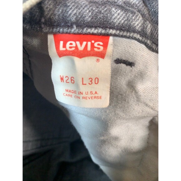 Vintage Levis 7505-0256 26x30 Black Acid Wash 80s Student Jeans Made In USA - Picture 5 of 8